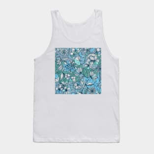 Indigo Summer - a hand drawn floral pattern Tank Top